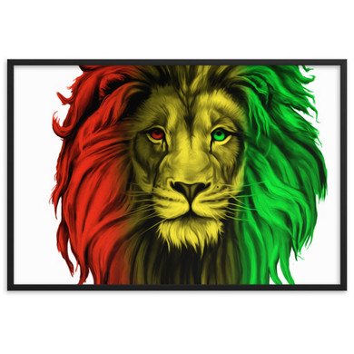 Framed matte paper poster Lion Jamaica universal