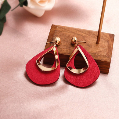 Round Geometric Drop Earrings