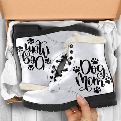 Faux fur dog mom boots
