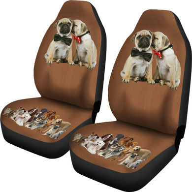 Pugs love Car Seat Cover