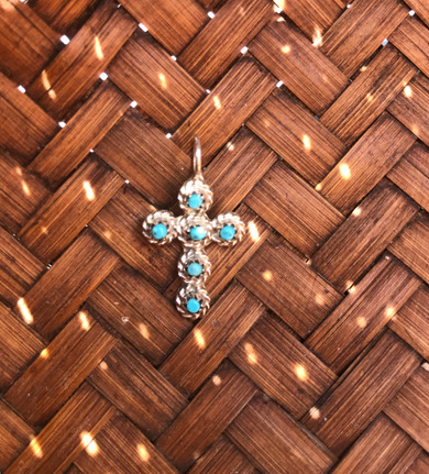 Multi Stone Turquoise Cross