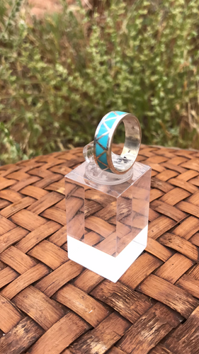 Zuni Inlay Turquoise Wedding Band