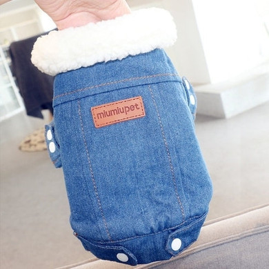 Luxury Winter Jean Pet Jacket