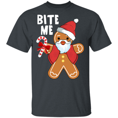 Gingerbread Funny Christmas T-Shirt Bite Me Gift Idea