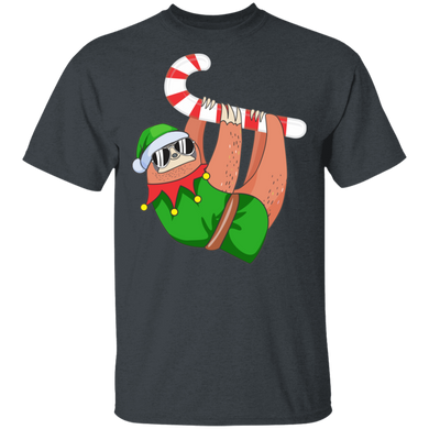 Christmas Sloth Elf Peppermint Candy Cane Shirt