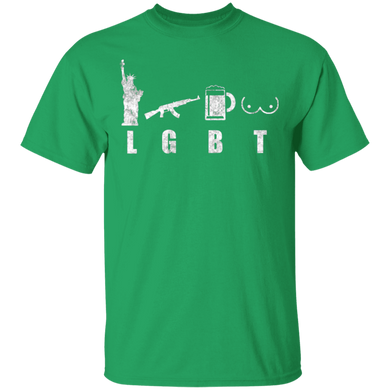 Liberty Gun Beer Funny T-shirt Funny America Shirt LGBT Tee