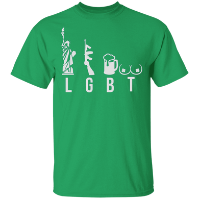 Homophobic LGBT Shirt Liberty Guns Beer Funny Tee