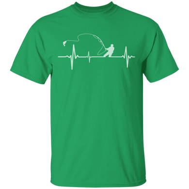 Fishing heartbeat t-shirt