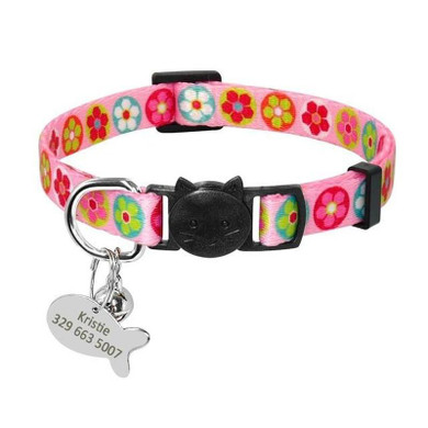 Quick Release Cat Collar with Customized Tag and Bell