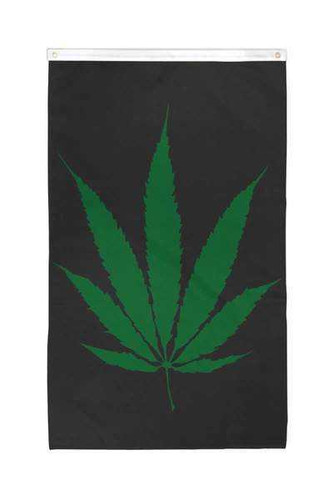 Marijuana Large Leaf Flag Polyester