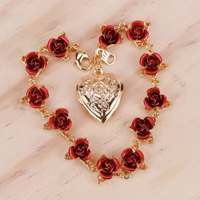 Rose Heart Bracelet