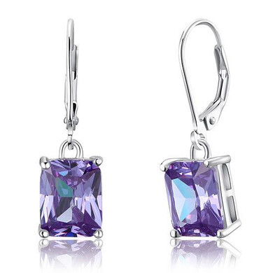 Purple Sapphire Dangle Earrings