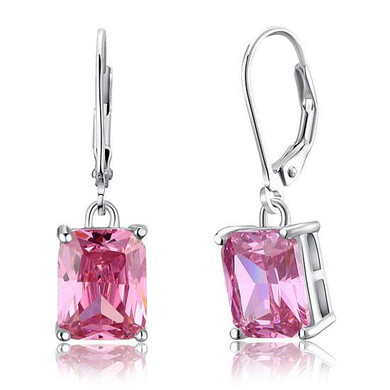 Pink Sapphire Dangle Earrings