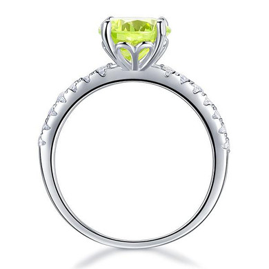 Majestic Lime Green Engagement Ring