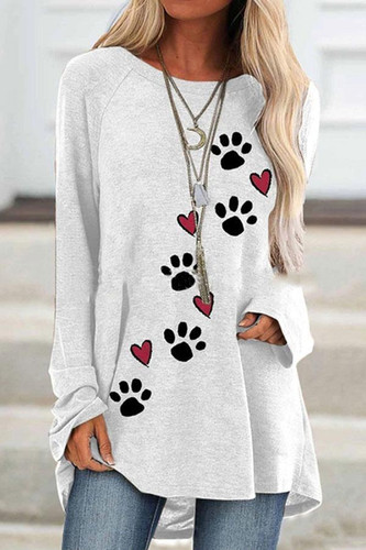 Heart & Paw Print Cute T-Shirt