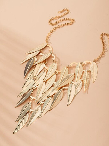 Tiered Leaf Charm Necklace