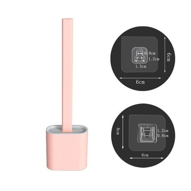 Silicone Flex Toilet Brush with Holder, Soft Silicone Bristle Sturdy Deep Cleaner Bathroom Toilet Brush and Quick Drying Holder Set