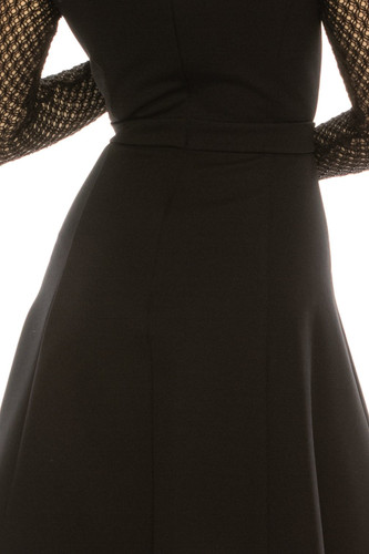 Adrianna Papell Long Sleeved Lace & Textured Modest Dress