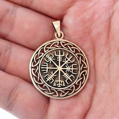 Celtic Knots Vegvisir Pendant - Bronze