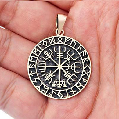 Viking Compass Pendant - Bronze