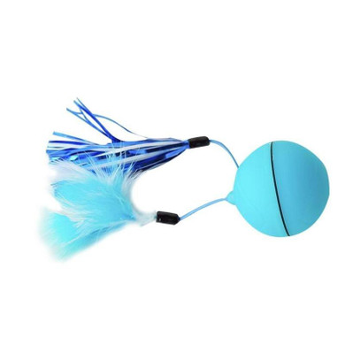 Rolling Cat Ball Toy With Magnetic Feathers Interactive Teasing Multi-function LED Cat Toy