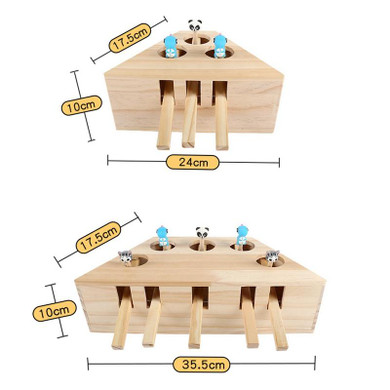 Cat Wooden Toy With 3/5 Holes Interactive Cat Puzzle Box