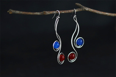 Handmade Musical Note Dangle Silver Earrings