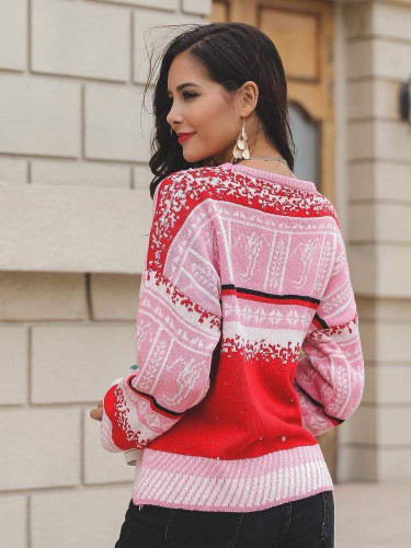 Women Christmas Snowflake Knit sweater