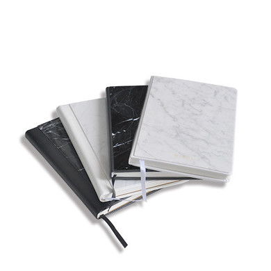 Leather Bounded Nero Marquina Marble Notebook