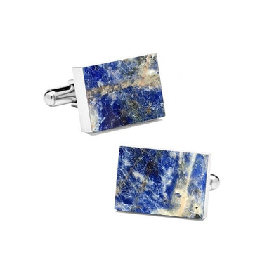 Laguna Blue (Rectangular) Marble Cuff Links