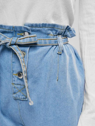 Button Fly Slouchy Paperbag Jeans