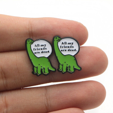 All My Friends Are Dead Dinosaur Stud Earrings All My Friends Are Dead Dinosaur Stud Earrings