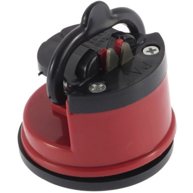 Free Shipping- 1pc Red Knife Sharpener Scissors Grinder Secure Suction Chef Pad Kitchen Sharpening Tool Plastic Sharpener for Knives
