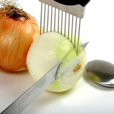 Easy Onion Holder Slicer Vegetable Tools Tomato Cutter Stainless Tteel Kitchen Gadgets No More Stinky Hands Kitchen Accessories