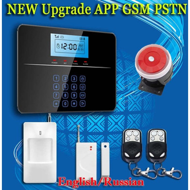 Upgrade Touch GSM PSTN Wireless 433MHZ SMS Home Burglar Security Alarm System Detector Sensor Kit Remote Control