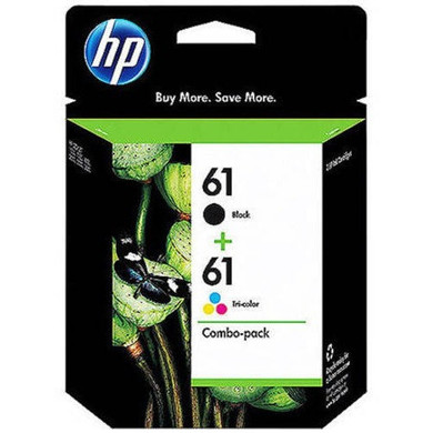 HP 61 Black/Tri-color Original Ink Cartridges, 2 pack (CR259FN)
