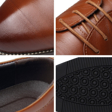 Hot ! men's Business formal leather shoes genuine leather lace up oxfords High Quality Wedding shoes pointed toe xz181