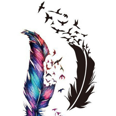Trendy Waterproof Small Fresh Wild Goose Feather Pattern Tattoo Stickers - Photo Color Charming Body Accessories HB-0250
