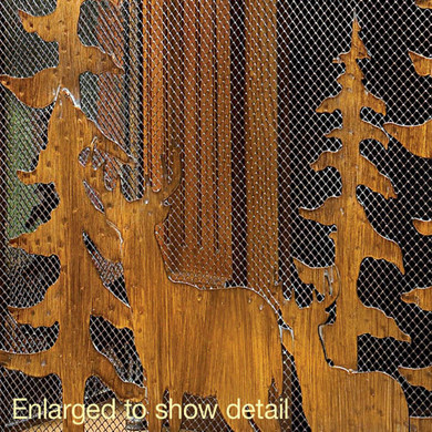 RUSTIC FOREST FIREPLACE SCREEN