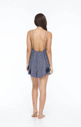 INDAH Hugo Strappy Back Printed Romper | Navy Blur