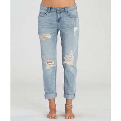 Billabong Women's New Boy Denim Jeans | Light Well Worn