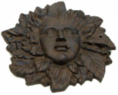 Large Rust Cast Iron Woman Face