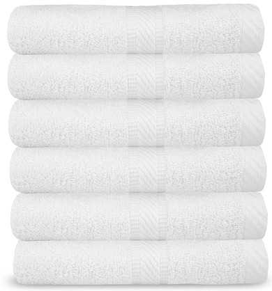 HURBANE Bathroom Wash Cloth Set 12PC  650 GSM Bedroom 100% Cotton 13 In X 13 In High Quality Hotel Towel Set Outdoor White Color