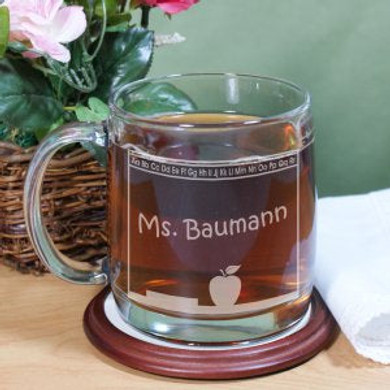 Teacher's Name Engraved Glass Mug