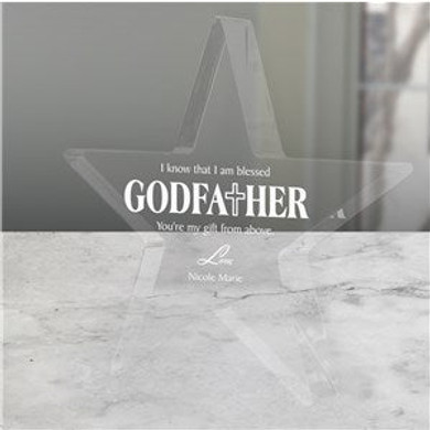 Star Engraved Godfather Keepsake