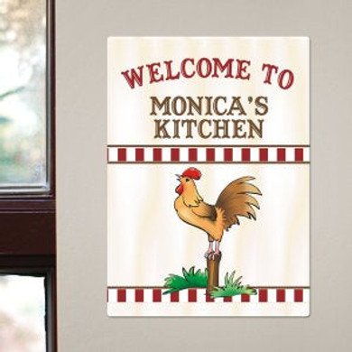 Rooster Welcome Personalized Wall Sign
