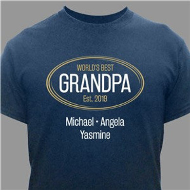 Personalized World's Best Grandpa T-Shirt