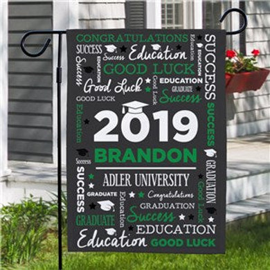 Personalized Word Art Graduation Garden Flag