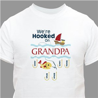 Personalized We're Hooked on Grandpa T-Shirt