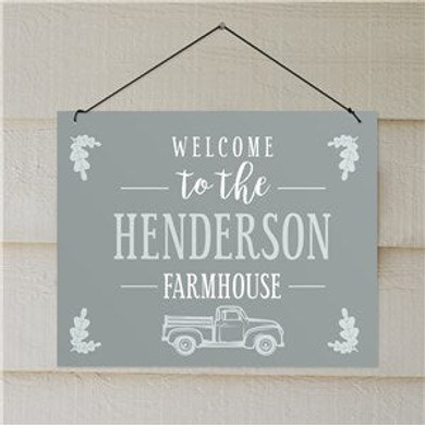 Personalized Welcome To The Farmhouse Truck Wall Sign